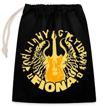 Fiona comme nom - Sac cadeau en coton avec cordon (25 x 30 cm) - noir - Devant