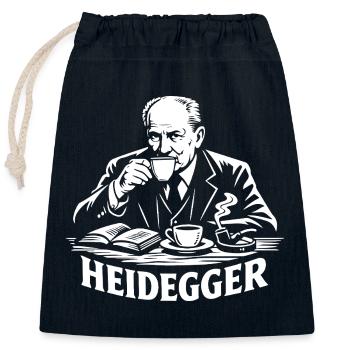 Heidegger Brew Tee - Sac cadeau en coton avec cordon (25 x 30 cm) - bleu marine - Devant