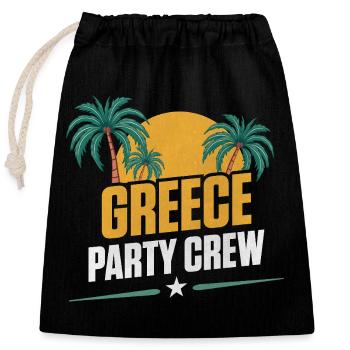 Équipe du parti grec - Sac cadeau en coton avec cordon (25 x 30 cm) - noir - Devant