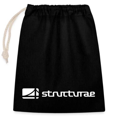 Structurae White - Closable cotton gift bag (25x30cm)