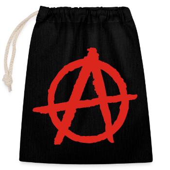 anarchie - Sac cadeau en coton avec cordon (25 x 30 cm) - noir - Devant