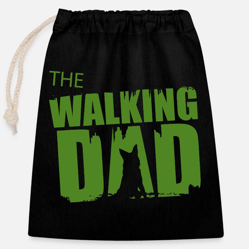 German Shepherd Walking Dad Gift Idea Father Gassi - Closable cotton gift bag (25x30cm) - black