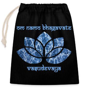 mantra om namo bhagavate vasudevaya e 206 - Closable cotton gift bag (25x30cm) - black - Front