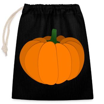 pumpkin - Closable cotton gift bag (25x30cm) - black - Front