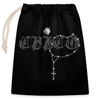 Chico Rosenkranz dos-santos-fashion - Verschließbarer Geschenkbeutel aus Baumwolle (25x30cm) - Schwarz - Vorne