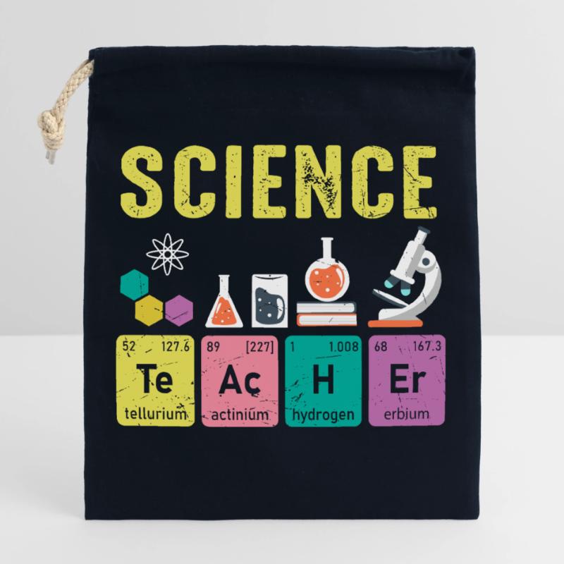 Science Teachers Regular Elements Closable cotton gift bag (25x30cm)