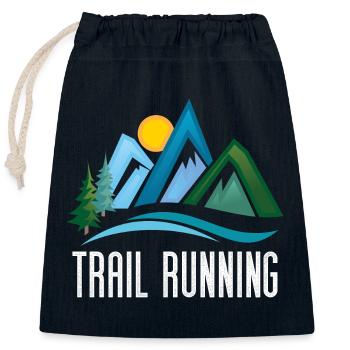 Trailrunning - Verschließbarer Geschenkbeutel aus Baumwolle (25x30cm) - Navy - Vorne