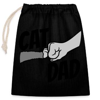 Cat Dad Logo Design - Verschließbarer Geschenkbeutel aus Baumwolle (25x30cm) - Schwarz - Vorne