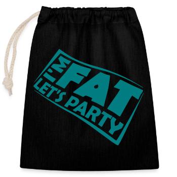 im fat lets party - Verschließbarer Geschenkbeutel aus Baumwolle (25x30cm) - Schwarz - Vorne