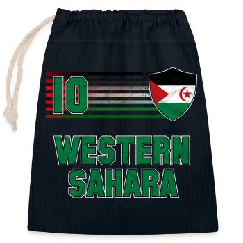 Westsahara Fußball Mannschaft - Verschließbarer Geschenkbeutel aus Baumwolle (25x30cm) - Navy - Vorne