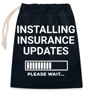 Installing Insurance Updates Please Wait - Closable cotton gift bag (25x30cm) - navy - Front