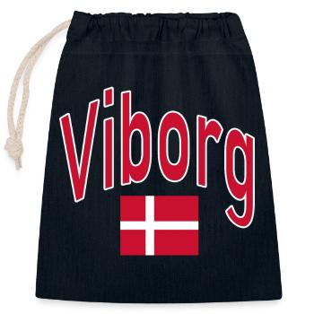 Drapeau du Danemark de Viborg - Sac cadeau en coton avec cordon (25 x 30 cm) - bleu marine - Devant
