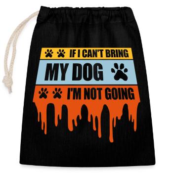 Citation Apportez mon chien - Sac cadeau en coton avec cordon (25 x 30 cm) - noir - Devant