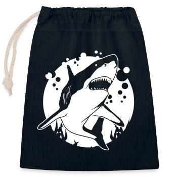 Hai - Verschließbarer Geschenkbeutel aus Baumwolle (25x30cm) - Navy - Vorne