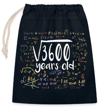 60. Geburtstag Quadratwurzel von 3600: 60 Jahre alt - Verschließbarer Geschenkbeutel aus Baumwolle (25x30cm) - Navy - Vorne