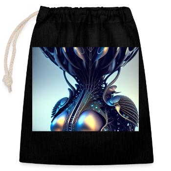 Abstract Female - Closable cotton gift bag (25x30cm) - black - Front