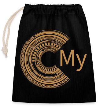 For My - Closable cotton gift bag (25x30cm) - black - Front