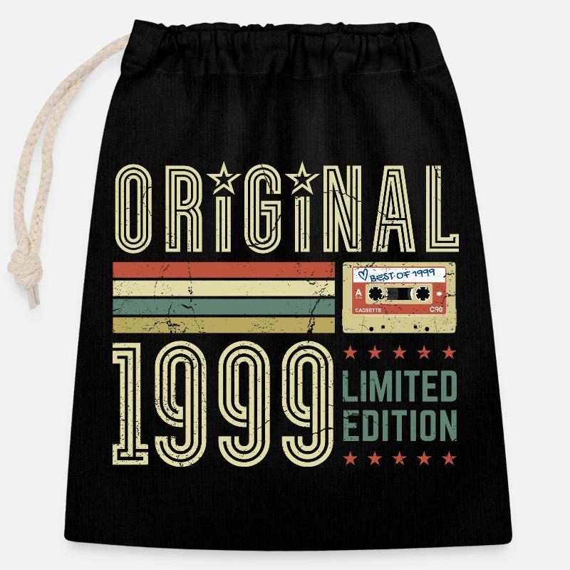 Original 1999 - Édition limitée - Sac cadeau en coton avec cordon (25 x 30 cm) - noir
