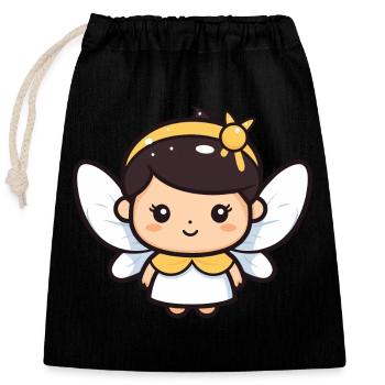 Fée Mignon Conte de fées - Sac cadeau en coton avec cordon (25 x 30 cm) - noir - Devant