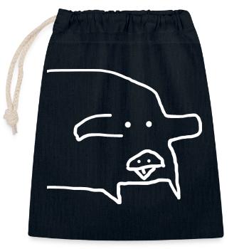 Pig Animal Funny - Closable cotton gift bag (25x30cm) - navy - Front