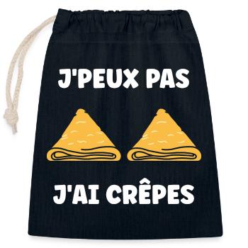Crêpes Bretagne humour crêpe - Sac cadeau en coton avec cordon (25 x 30 cm) - bleu marine - Devant