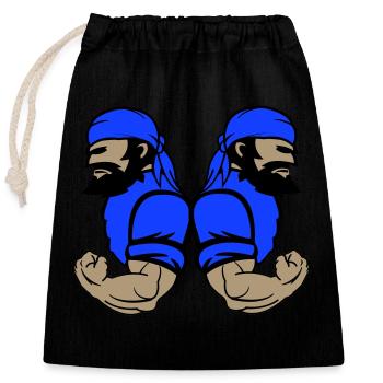 Pirates - Sac cadeau en coton avec cordon (25 x 30 cm) - noir - Devant