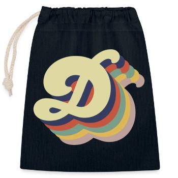 Retro-Brief - Verschließbarer Geschenkbeutel aus Baumwolle (25x30cm) - Navy - Vorne