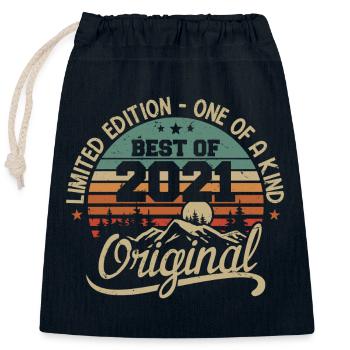 Vintage 2021 Legende – Retro-Geburtstagsgeschenk - Verschließbarer Geschenkbeutel aus Baumwolle (25x30cm) - Navy - Vorne