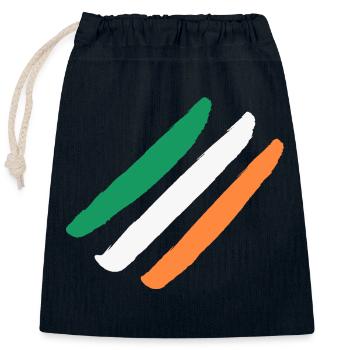 Irlande / Drapeau de l’Irlande - Diagonal - Élégant - Sac cadeau en coton avec cordon (25 x 30 cm) - bleu marine - Devant