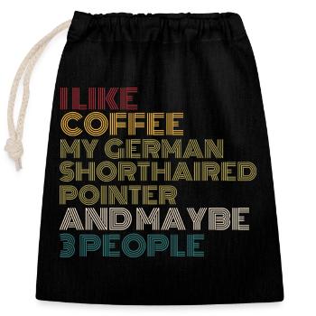 Kaffeeliebhaber Deutsch-Kurzhaar-Vorstehhundbesitzer - Verschließbarer Geschenkbeutel aus Baumwolle (25x30cm) - Schwarz - Vorne