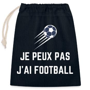 Football - Fußball - Fútbol - Calcio - Foot - Cool - Sac cadeau en coton avec cordon (25 x 30 cm) - bleu marine - Devant