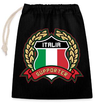 Italia - Sac cadeau en coton avec cordon (25 x 30 cm) - noir - Devant