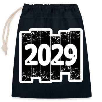 2029 - Verschließbarer Geschenkbeutel aus Baumwolle (25x30cm) - Navy - Vorne