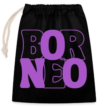 Borneo Indonesia - Closable cotton gift bag (25x30cm) - black - Front