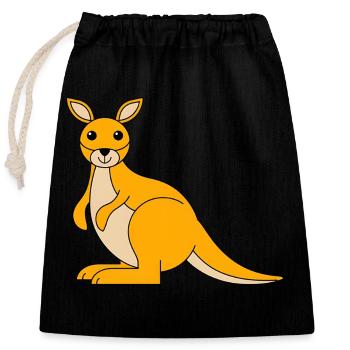 wallaby - Closable cotton gift bag (25x30cm) - black - Front