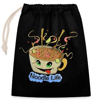Noodle Life - Sac cadeau en coton avec cordon (25 x 30 cm) - noir - Devant