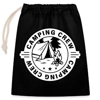 Tentes de camping - Sac cadeau en coton avec cordon (25 x 30 cm) - noir - Devant
