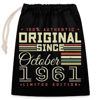 légendaire Depuis Octobre 1961 | octobre 1961 - Sac cadeau en coton avec cordon (25 x 30 cm) - noir - Devant