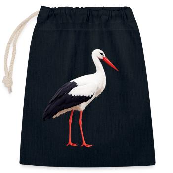 Storch - Verschließbarer Geschenkbeutel aus Baumwolle (25x30cm) - Navy - Vorne