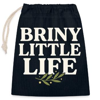 Olive Girl Martini Olive Mediterranes - Verschließbarer Geschenkbeutel aus Baumwolle (25x30cm) - Navy - Vorne