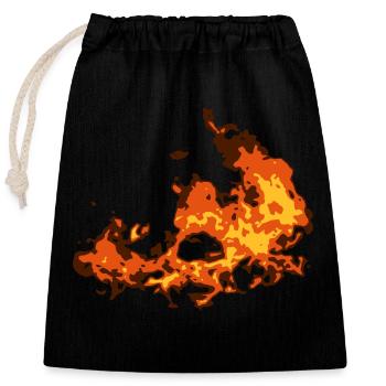 Feuer - Verschließbarer Geschenkbeutel aus Baumwolle (25x30cm) - Schwarz - Vorne