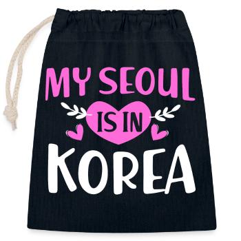 Korea Seoul - Verschließbarer Geschenkbeutel aus Baumwolle (25x30cm) - Navy - Vorne