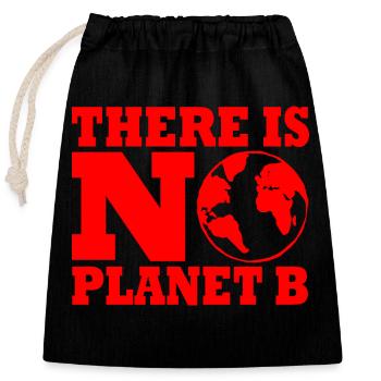There is no planet B - Sac cadeau en coton avec cordon (25 x 30 cm) - noir - Devant