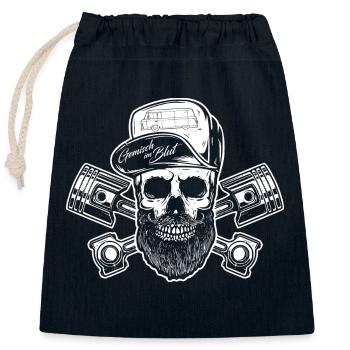 IFA Barkas B1000 Low - Mechanic Skull - Sac cadeau en coton avec cordon (25 x 30 cm) - bleu marine - Devant