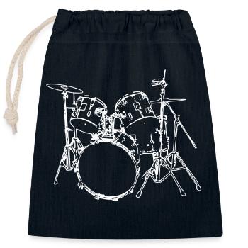 Schlagzeug - Drummer - Verschließbarer Geschenkbeutel aus Baumwolle (25x30cm) - Navy - Vorne