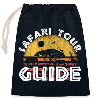 Safari Tour Guide Costume Africa Zoo Tour Tour - Sac cadeau en coton avec cordon (25 x 30 cm) - bleu marine - Devant