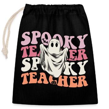 Lehrer Halloween Geist Spooky Teacher - Verschließbarer Geschenkbeutel aus Baumwolle (25x30cm) - Schwarz - Vorne