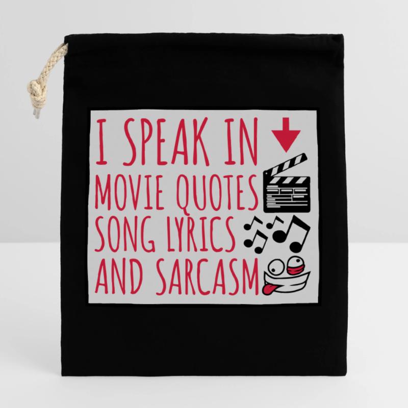 speak lyrics and sarcasm Closable cotton gift bag (25x30cm)