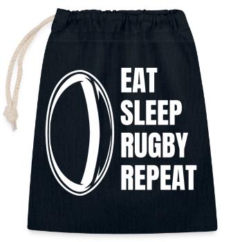Rugby Player Rugby Coach Gift Rugby Team - Closable cotton gift bag (25x30cm) - navy - Front