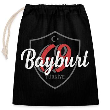 Bayburt - Verschließbarer Geschenkbeutel aus Baumwolle (25x30cm) - Schwarz - Vorne